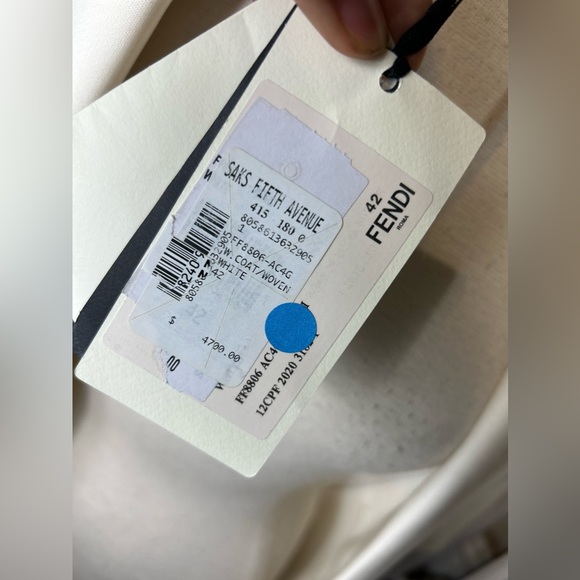 Fendi cream runway Double breasted wool Twill coat EU42/US6 - Picture 9 of 11